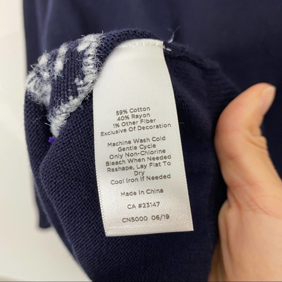 Talbots Mini Polar Bear Sweater Cotton Blend sz XS - Picture 5 of 7